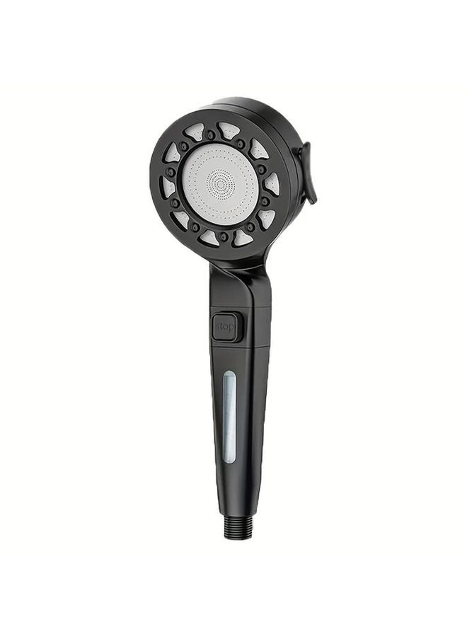 Black Pressurized Shower Head 24 Types Tilted Bath Bully With Lotus Design - Image 2